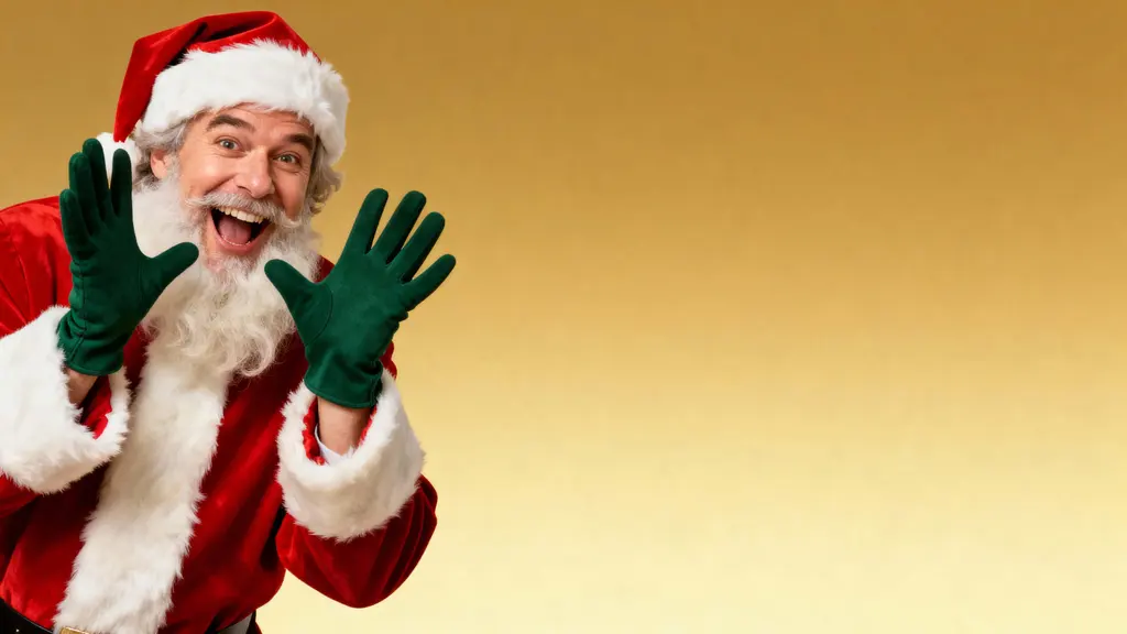 Santa editorial holiday ta-da pose