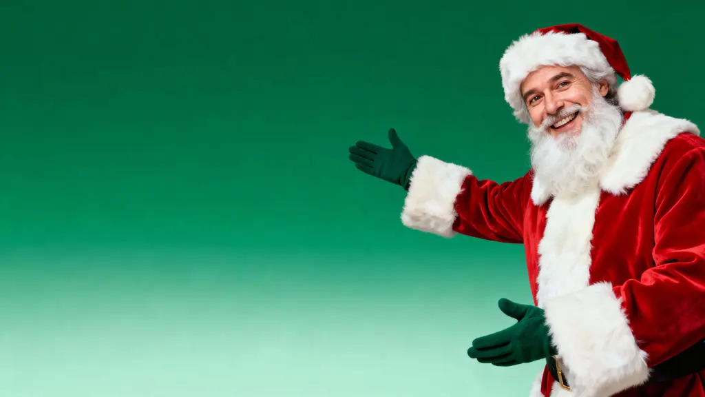 Santa inviting gesture portrait photograph