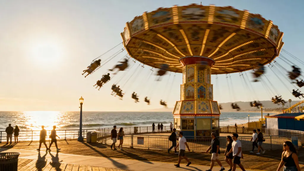 Santa Monica Pier summer scene