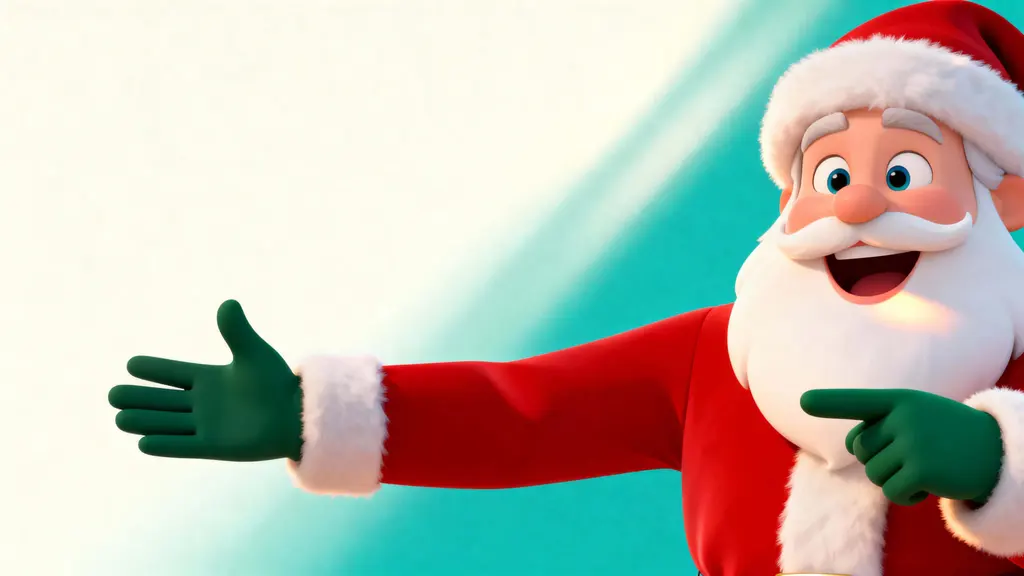 Santa pointing close-up for templates