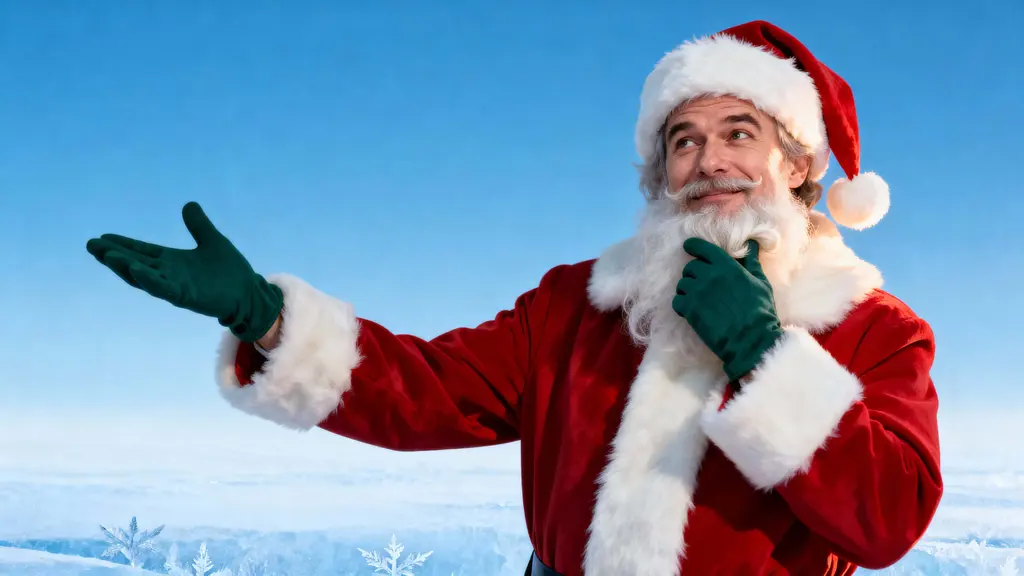 Santa portrait with presenting gesture