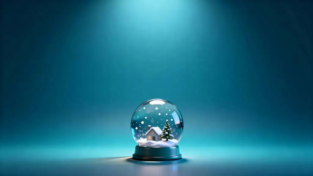 Snow globe with tiny house scene