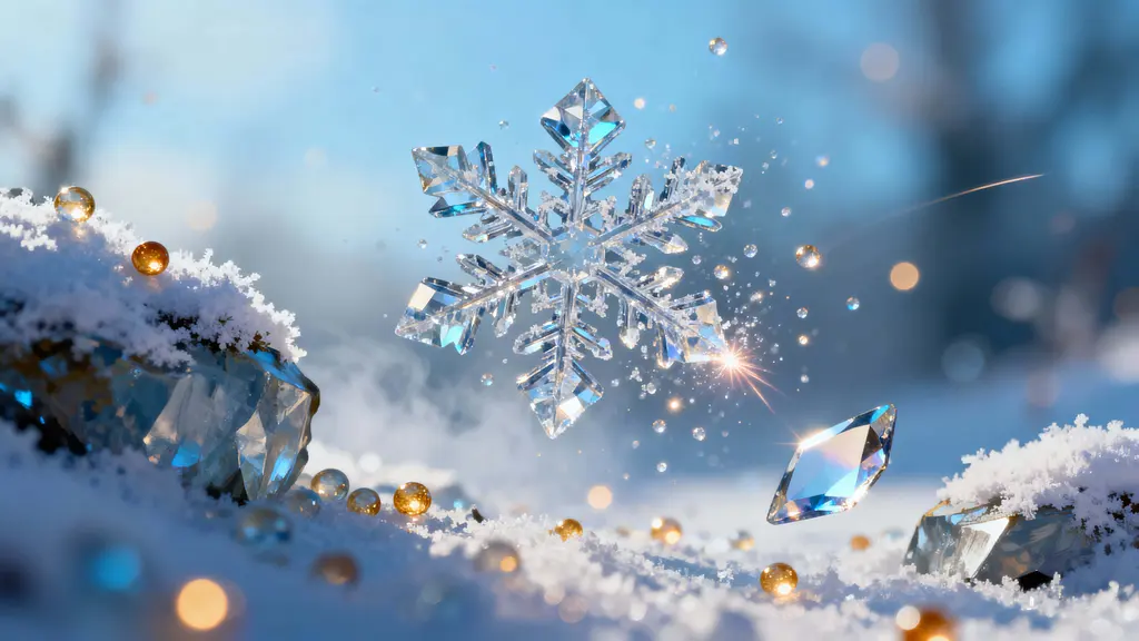 Snowflake Dissolving into Tiny Lights