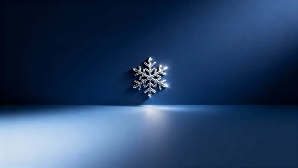 Snowflake on midnight blue gradient background
