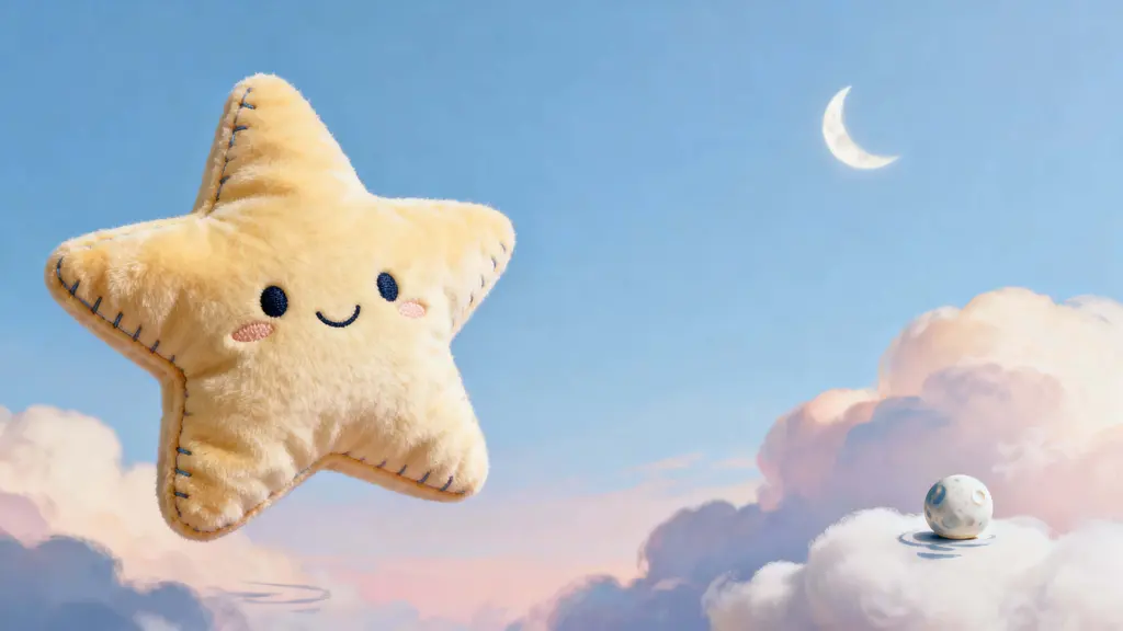 Soft Plush Star Smiling in Sky