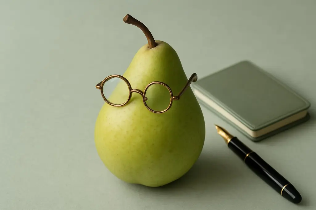 the lecturing pear in spectacles