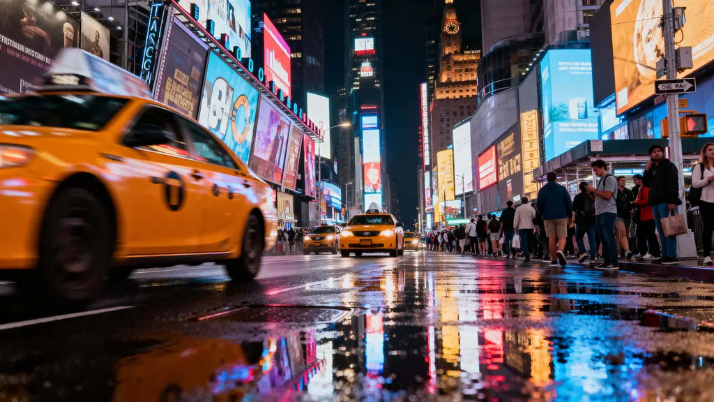 Times Square nighttime neon cityscape