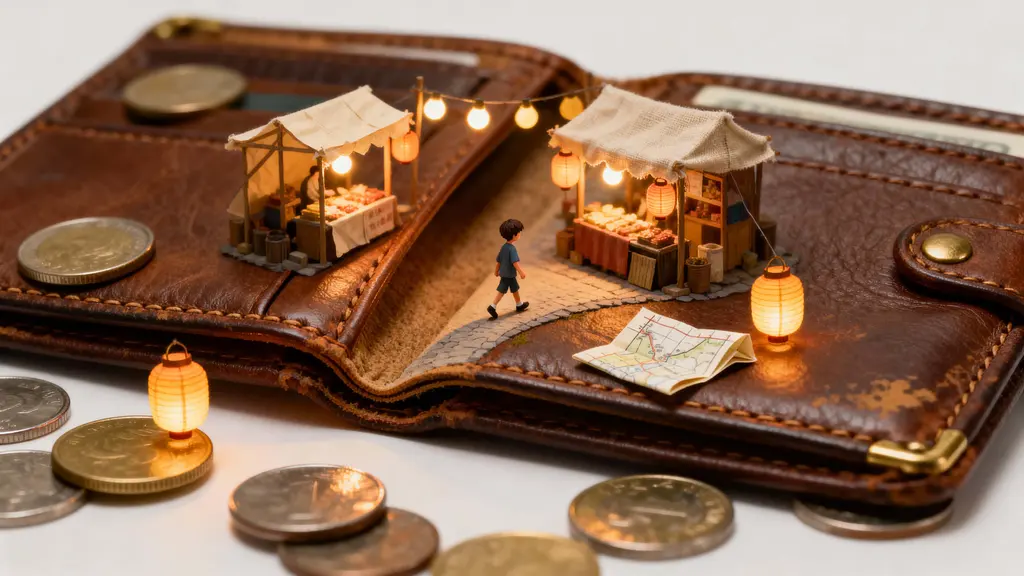Wallet Night Market Miniature Scene