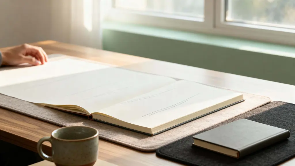 Workspace with Minimal Background Blur