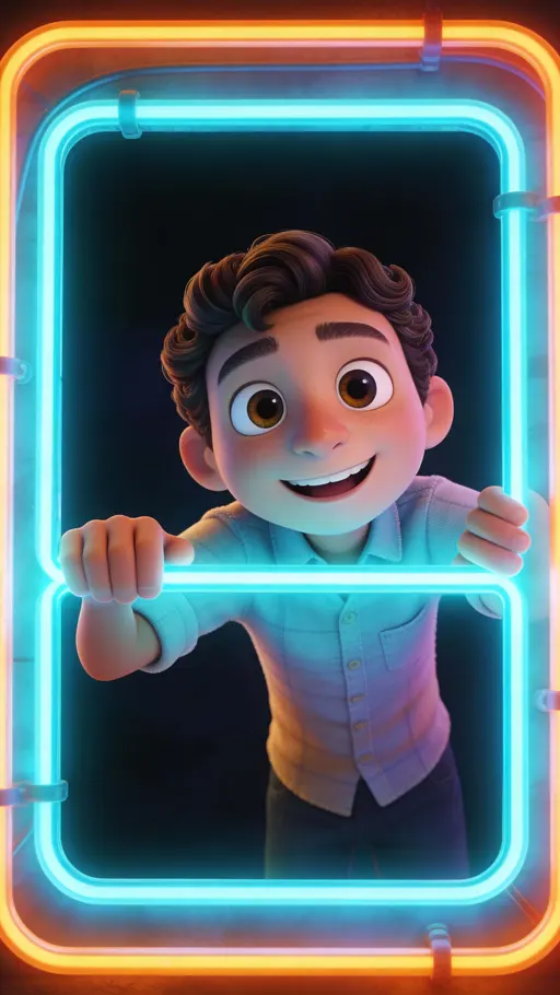 3D male character leaning from frame