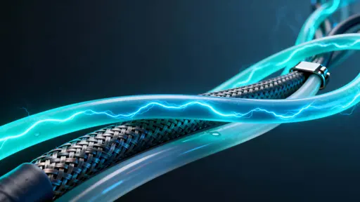 Abstract Energy Cables Twisting Light