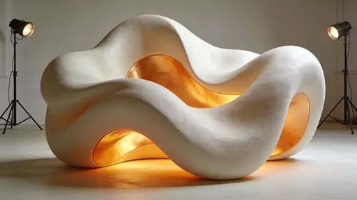 Abstract sculpture with warm internal glow