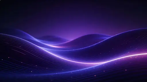 Abstract Wave Landscape of Luminous Purple Ridges