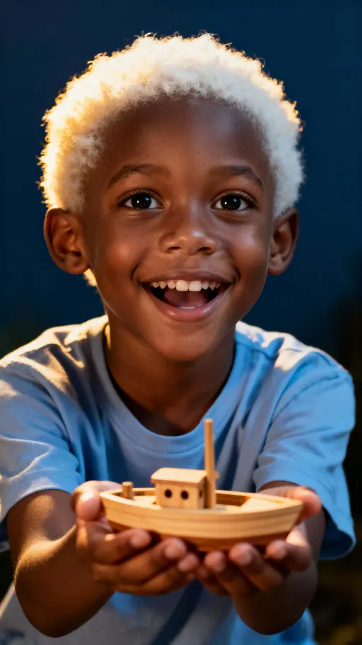 Afro Caribbean boy with albinism portrait