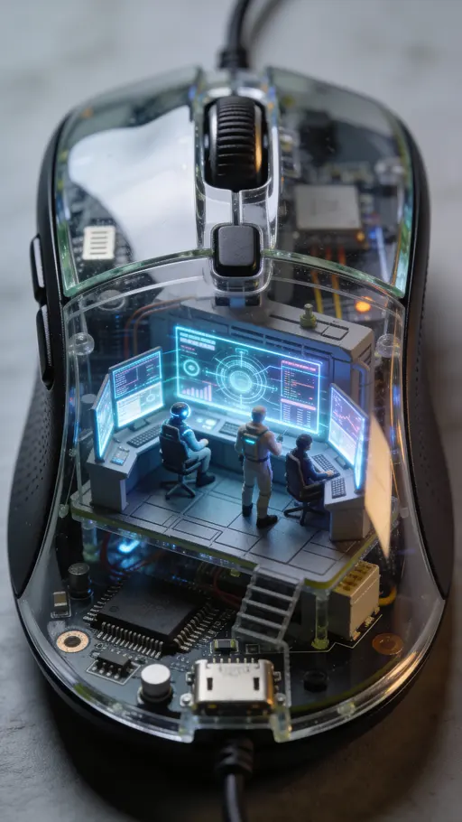 AI operations room inside mouse