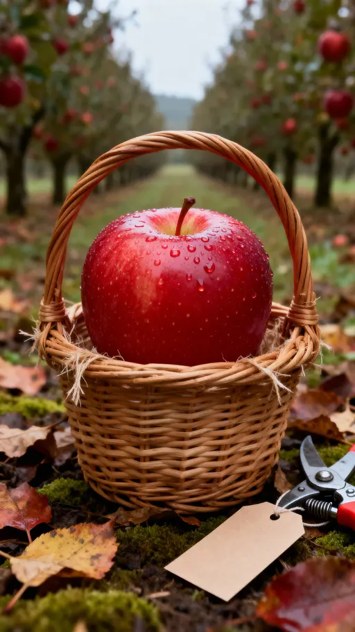 Apple in Wicker Basket Orchard