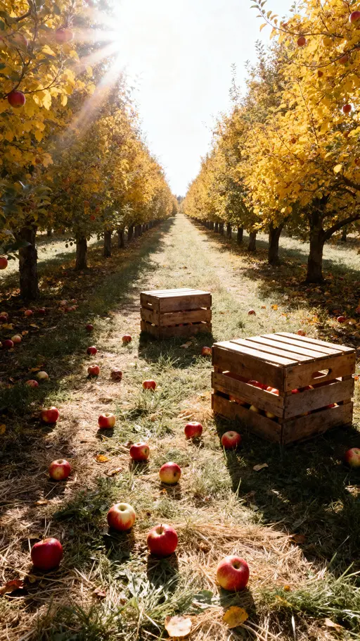 Apple Orchard Aisle Central Vanishing Point