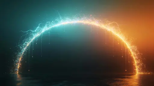 Arc of Shimmering Particles Over Void