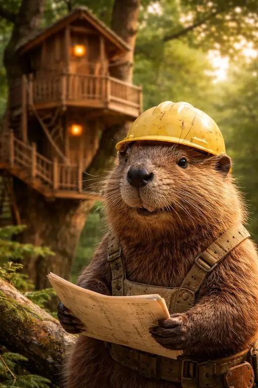 beaver construction worker 3d-render
