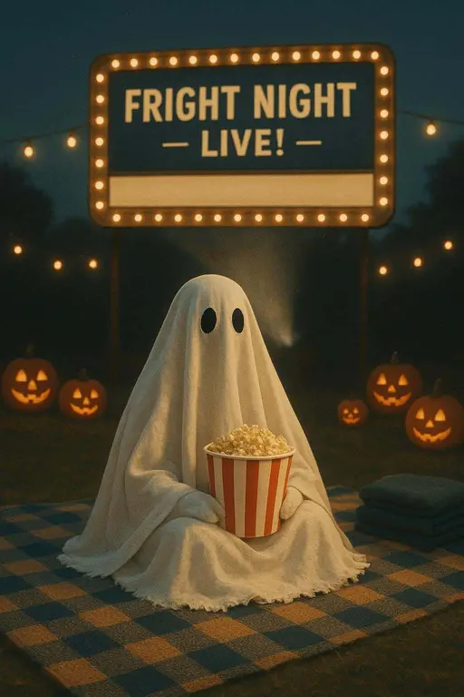 Bedsheet Ghost at Outdoor Movie Night