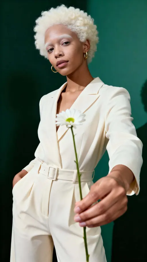 Black British woman with albinism portrait