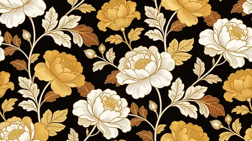 Botanical pattern with ornate flowers and foliage