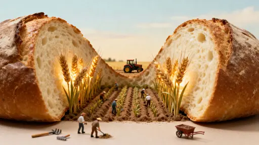 Bread Loaf Miniature Wheat Field Scene