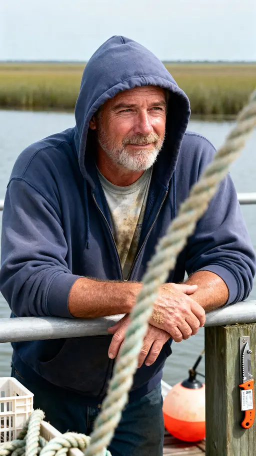 Caleb shrimp-boat captain half-body portrait