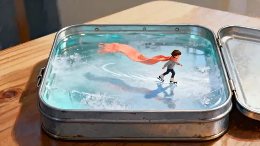 Child skating on lunchbox pond