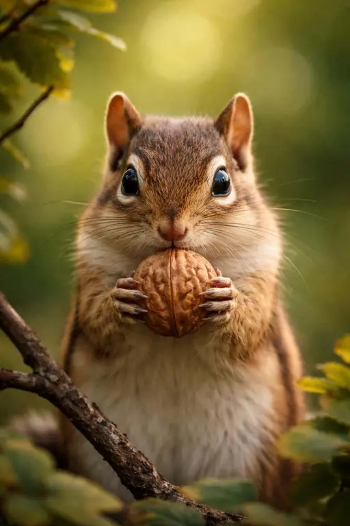 Chipmunk close-up portrait natural photo
