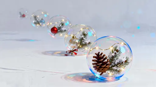 Christmas bubbles with floating ornaments