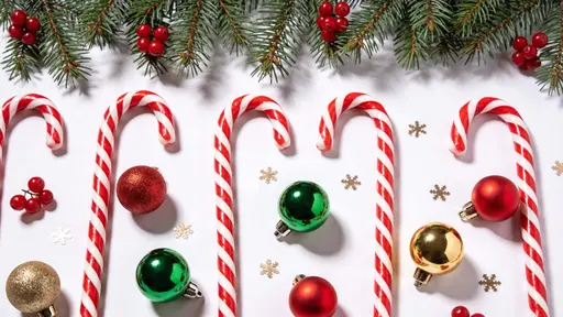 Christmas flat lay border with greenery