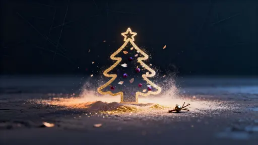 Christmas icon made from glowing dust