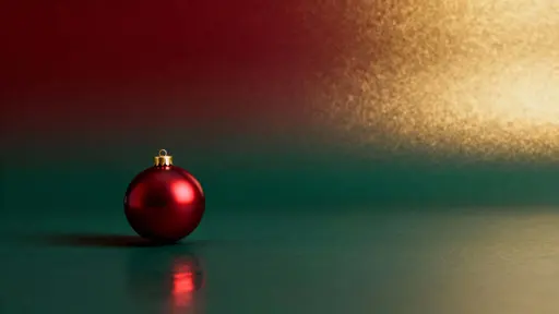 Christmas ornament on emerald surface