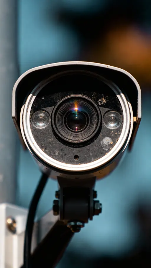 Cinematic Close-Up CCTV Camera