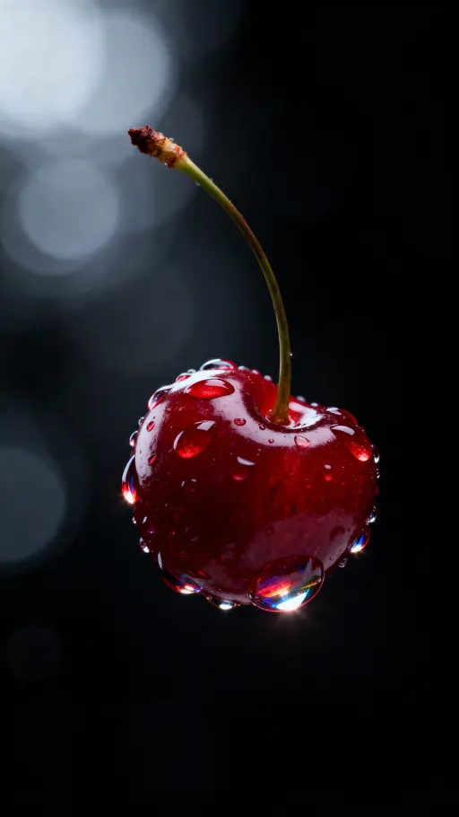 Cinematic Macro Cherry in Void
