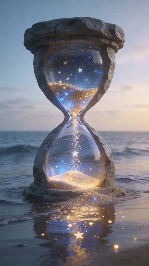 Colossal Hourglass of Stars on Shore