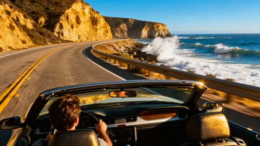 Convertible Car on Pacific Coast Highway
