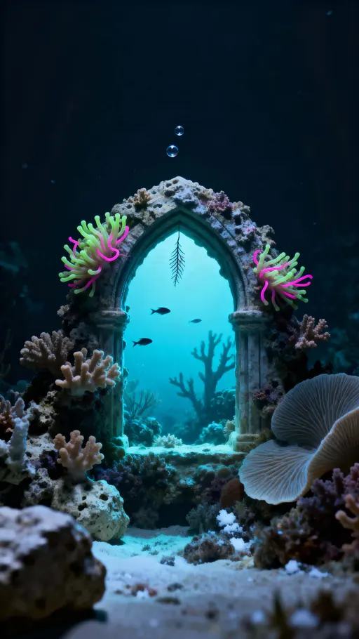 Coral Arch Glowing Reef Portal Scene
