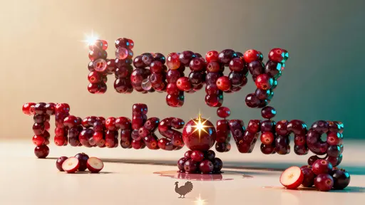 Cranberry Happy Thanksgiving sculpted jewel text