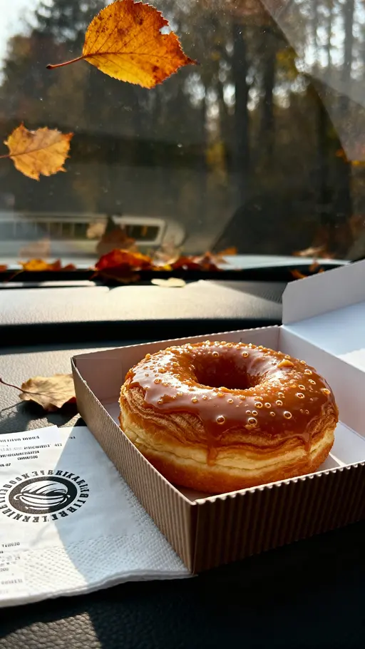 Cronut in Bakery Box on Seat