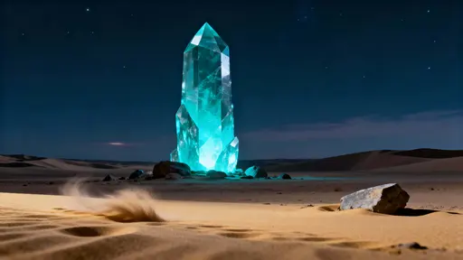Crystal Tower in Desert Night
