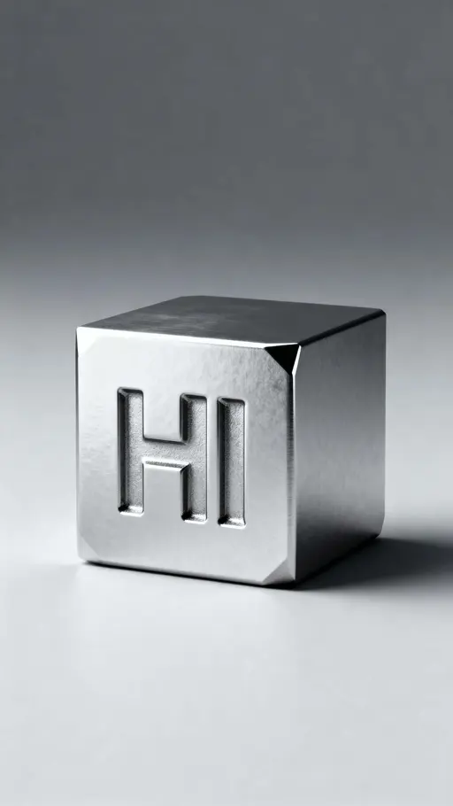 Cube carved with HI letters
