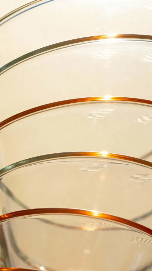 Curved Transparent Glass Surfaces Close-Up
