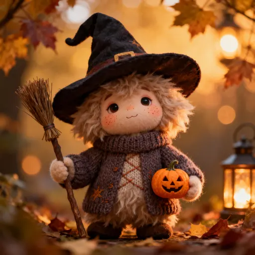 Cute Fluffy Witch — Halloween Creative Photography