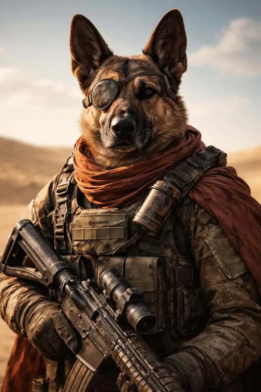 dog-soldier desert portrait photography
