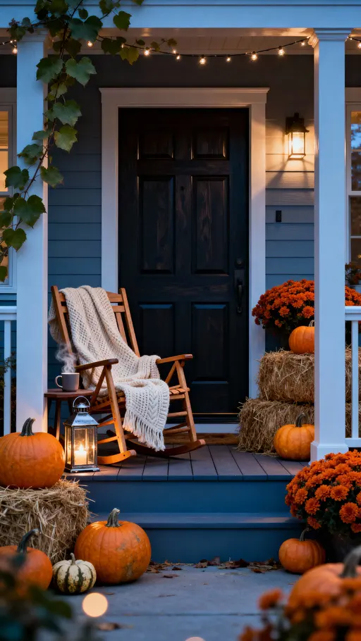 Doorway autumnal porch seasonal display