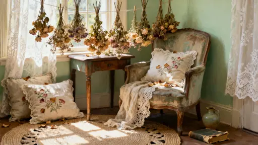 Dried Flowers in Vintage Interior