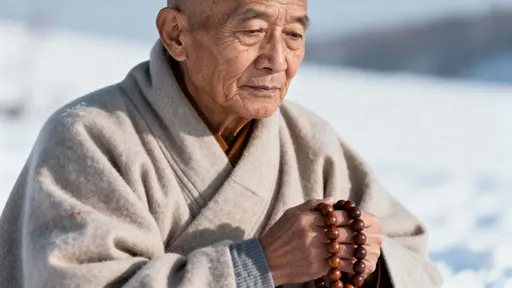 Elderly monk gentle storytelling portrait