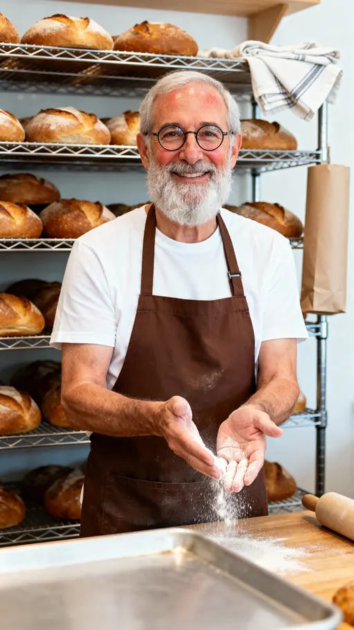 Eli Jewish-American baker half-body portrait